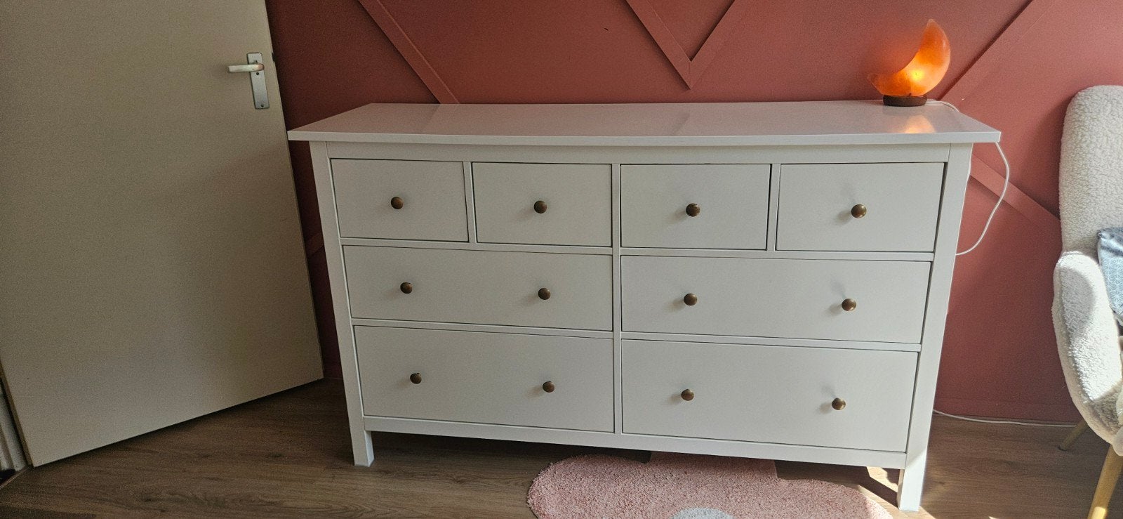 IKEA Hemnes ladekast met 8 lades - Wit, Ophalen, Gebruikt, 5 laden of meer, 150 tot 200 cm