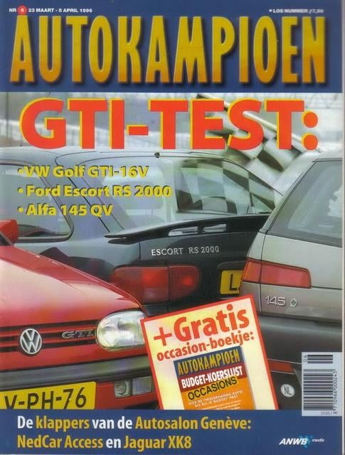 Autokampioen 6 1996 : Ford Escort RS2000 - VW Golf GTI 16V, Boeken, Auto's | Folders en Tijdschriften, Gelezen, Algemeen, Ophalen of Verzenden