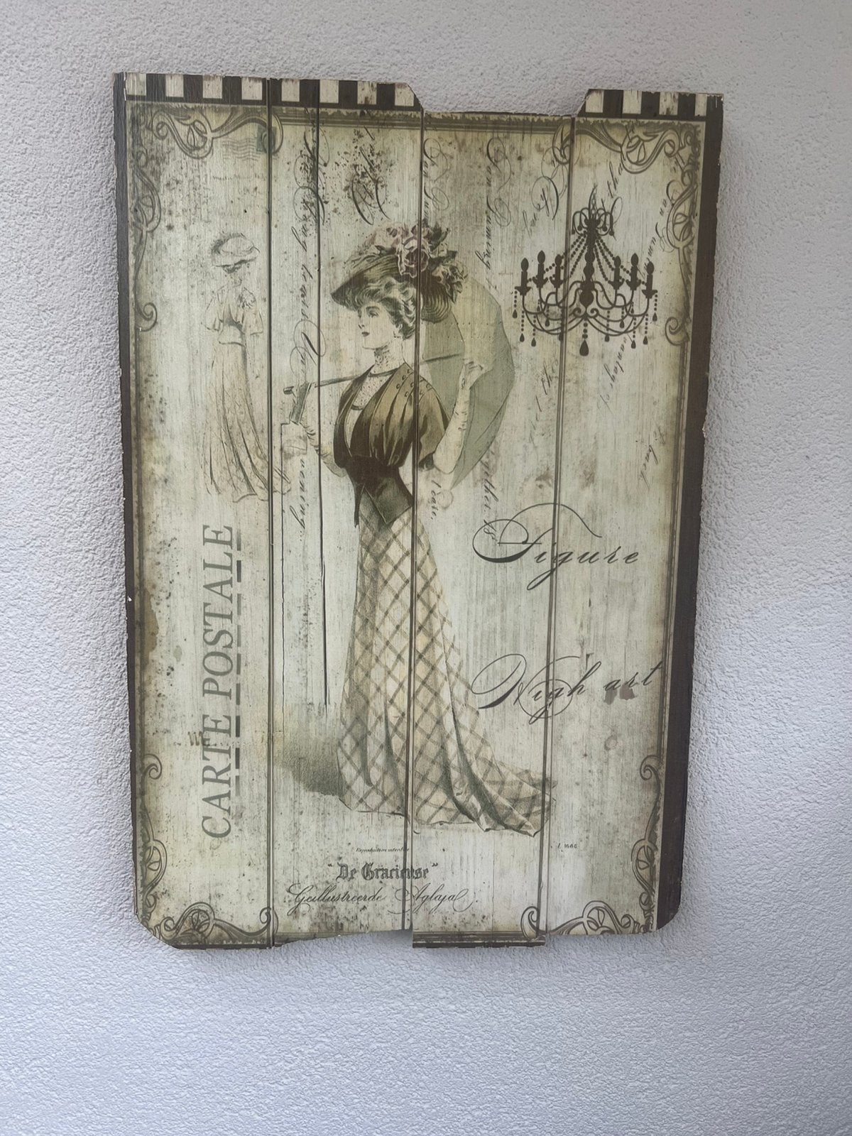 Mode prent De Graseuze van hout, Ophalen of Verzenden