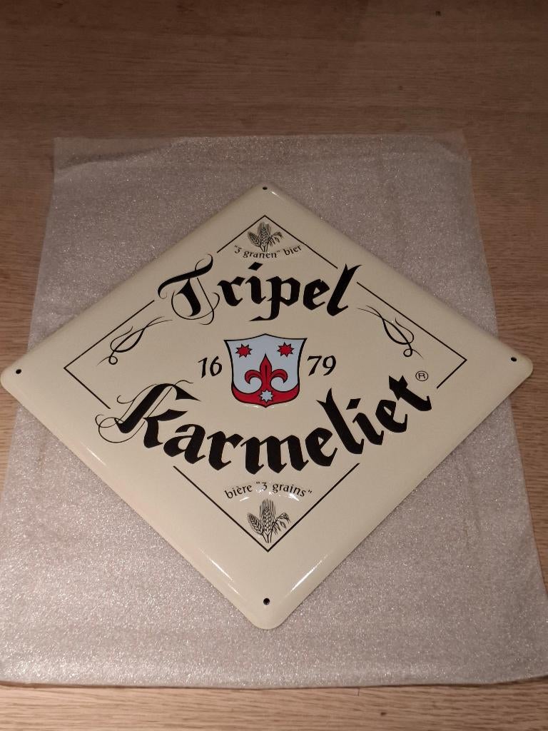 Reclamebord Tripel Karmeliet, Verzamelen, Biermerken, Ophalen of Verzenden, Nieuw, Reclamebord, Plaat of Schild, Overige merken