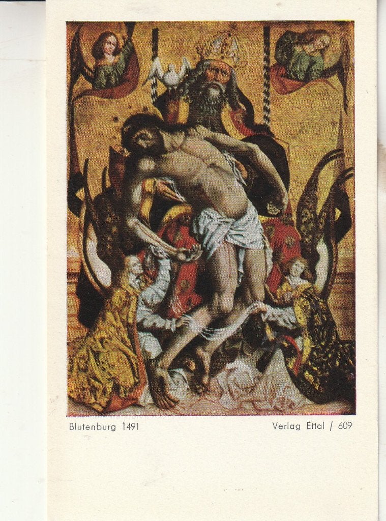 Prent: De Heilige Drie-eenheid, Ophalen of Verzenden, Gebruikt, Kaart of Prent, Christendom | Katholiek