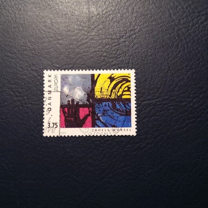 Denemarken postzegel 3,75 EUROPA Troels Worsel, Ophalen of Verzenden, Gestempeld