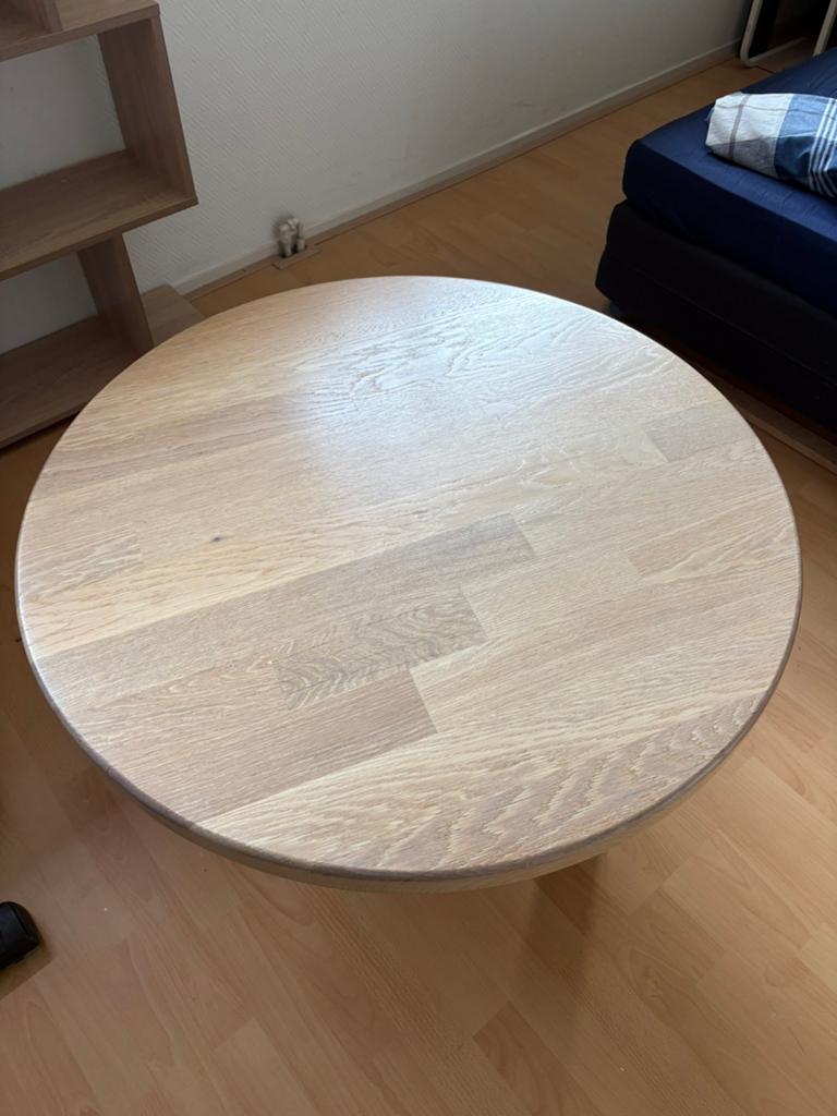 Massief eiken salontafel, Huis en Inrichting, Tafels | Salontafels, Ophalen, 50 tot 100 cm, 50 tot 100 cm, Zo goed als nieuw