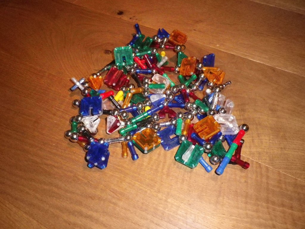 244 Delen echte Magnetix magneetstaafjes, Kinderen en Baby's, Ophalen, Zo goed als nieuw, Knutselen