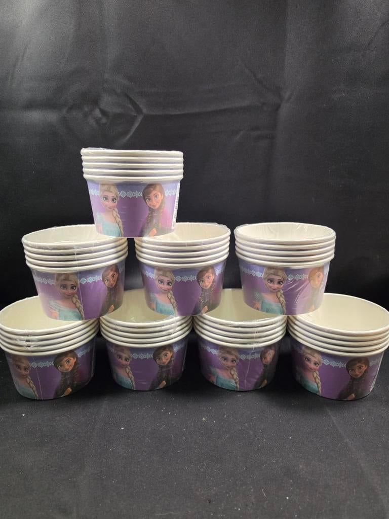 Papieren wegwerp schaaltjes met Disney Frozen Elsa thema., ., Overige typen, Nieuw, Ophalen of Verzenden
