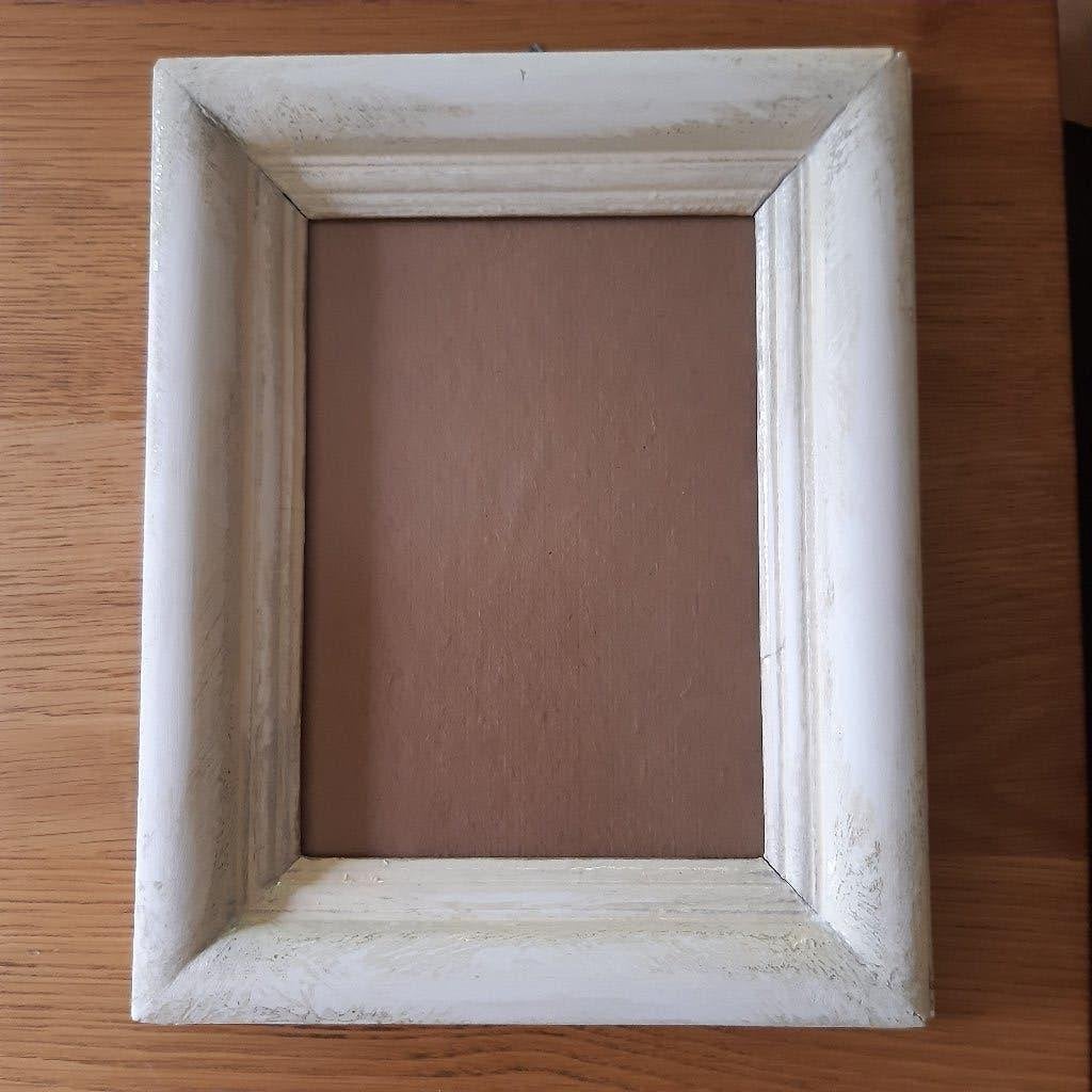 Mooie vintage rustiek houten fotolijst 24,5x20cm., Audio, Tv en Foto, Fotografie | Fotolijsten, Hangend, Gebruikt, Standaard fotolijst