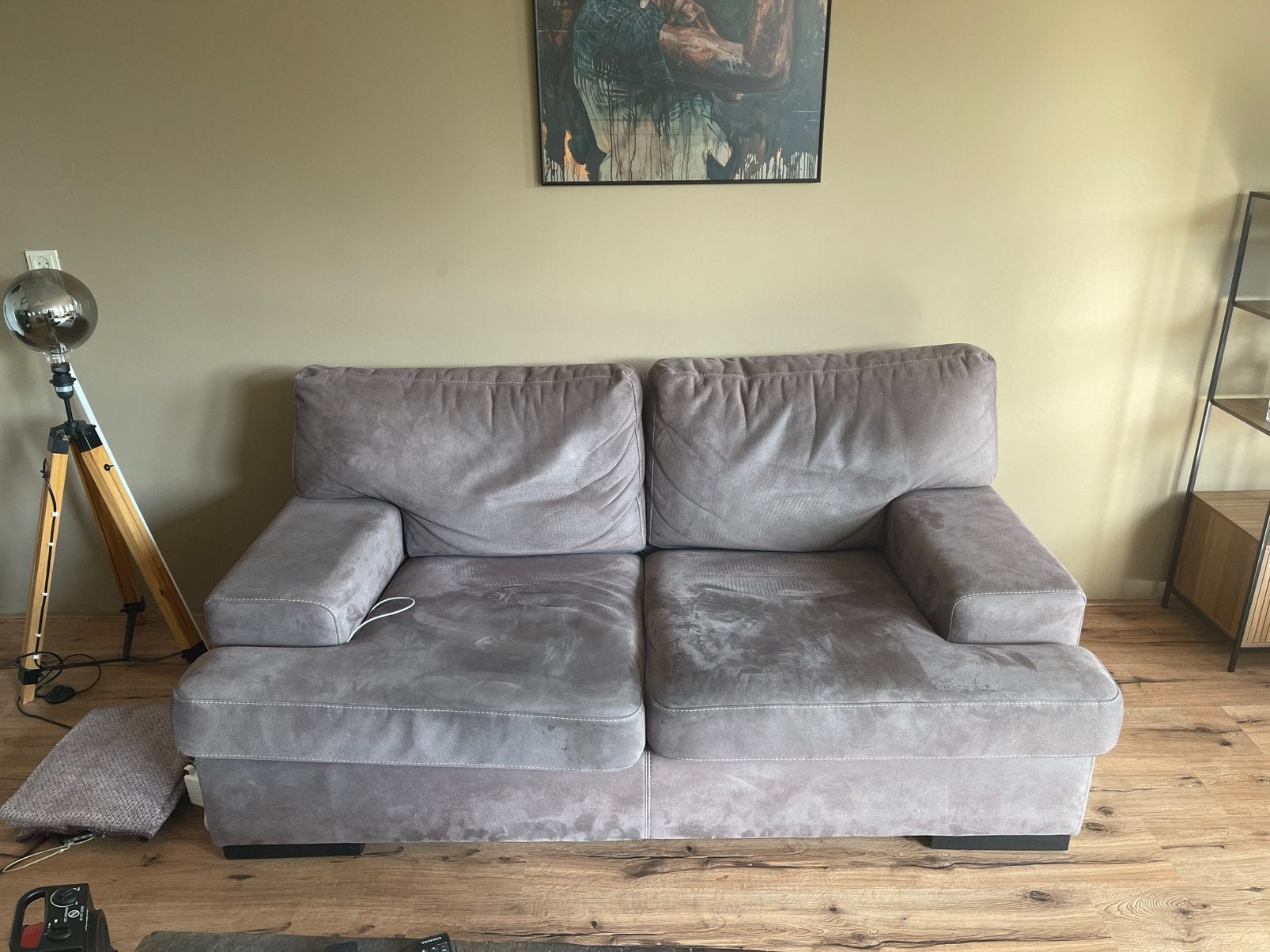 Gratis comfortabele grijze tweezitsbank, Ophalen, Gebruikt, 150 tot 200 cm, Tweepersoons