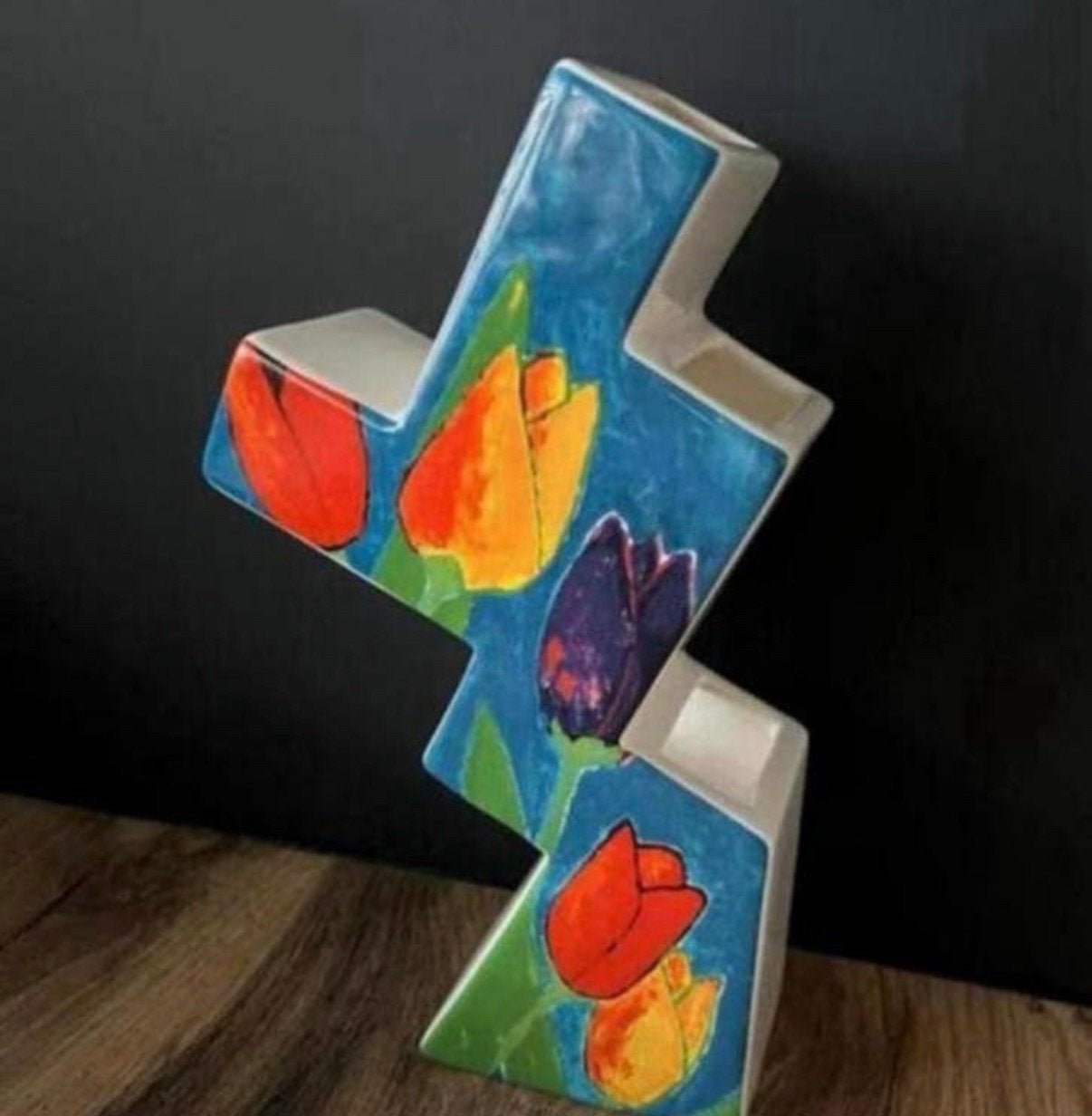 Tulpenvaas Schoonhoven design keramische vaas Janine Lokhors, Overige kleuren, Aardewerk of Porselein, Ophalen of Verzenden, Zo goed als nieuw