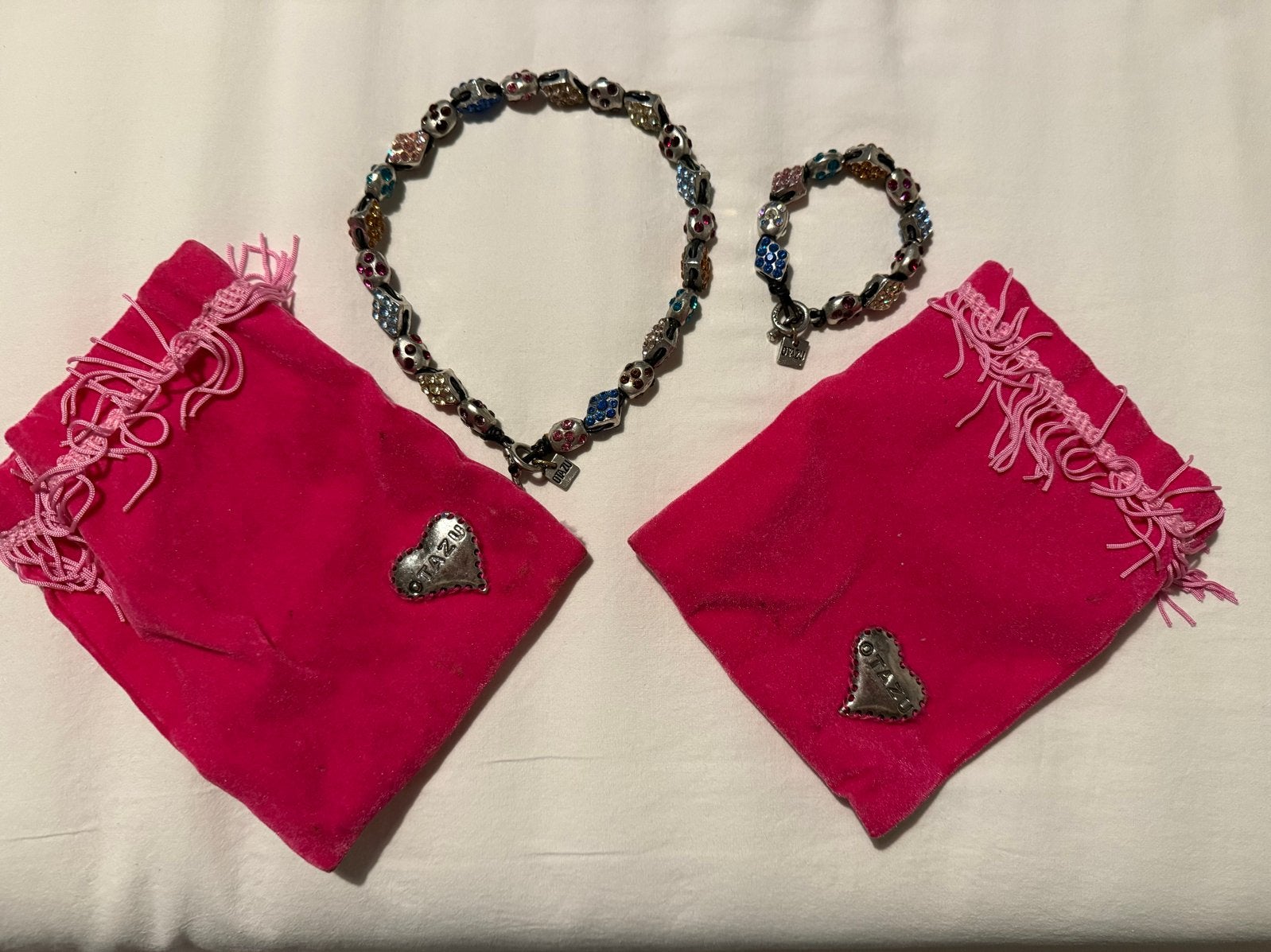Vintage Otazu ketting en armband set, Met kristal, Overige materialen, Gebruikt, Overige kleuren