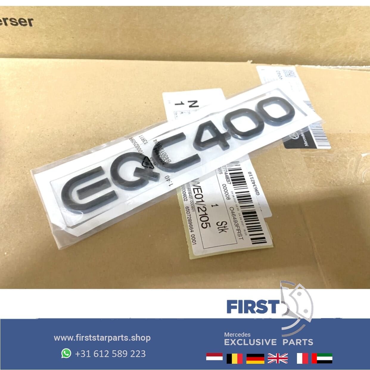 Mercedes N293 W293 EQC 400 ACHTERKLEP BADGE origineel Merced