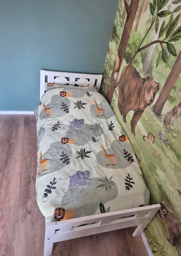 Ikea peuterbed 70x160 incl lattenbodem, matras en dekbed, Gebruikt, 70 tot 85 cm, 140 tot 160 cm, Ophalen