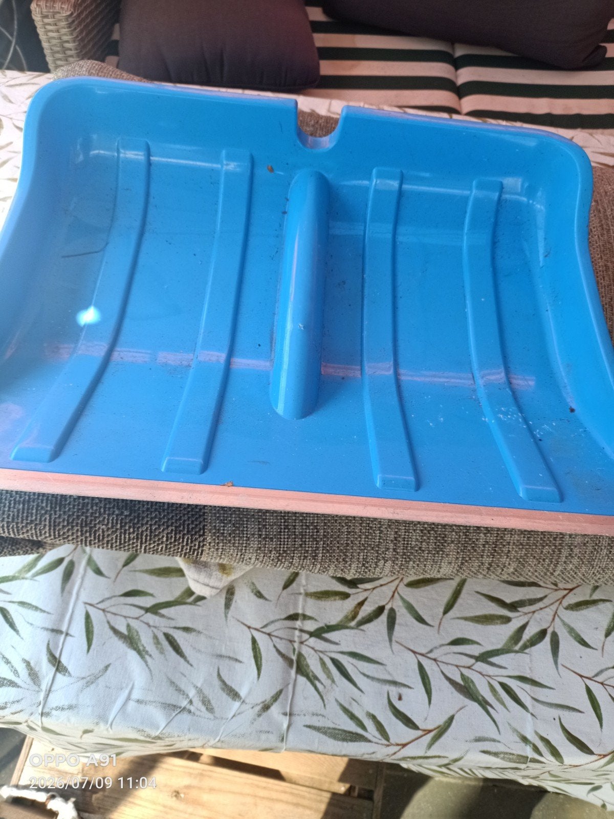 Blauwe sneeuwschuiver - Handige sneeuwruimer, Ophalen of Verzenden, Gebruikt, Kunststof