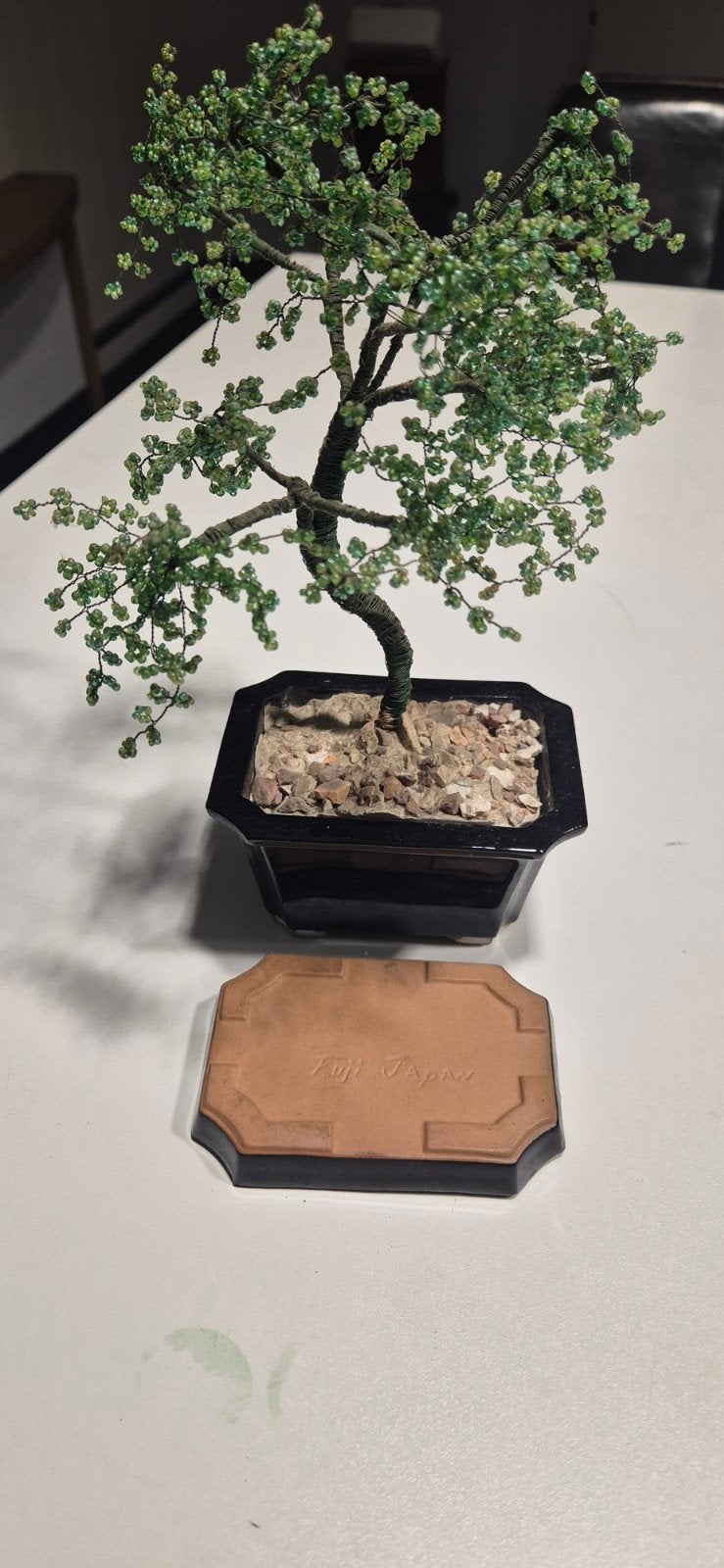 Vintage Glaskralen Bonsai Boom in Fuji Japan Pot, Antiek en Kunst, Ophalen of Verzenden