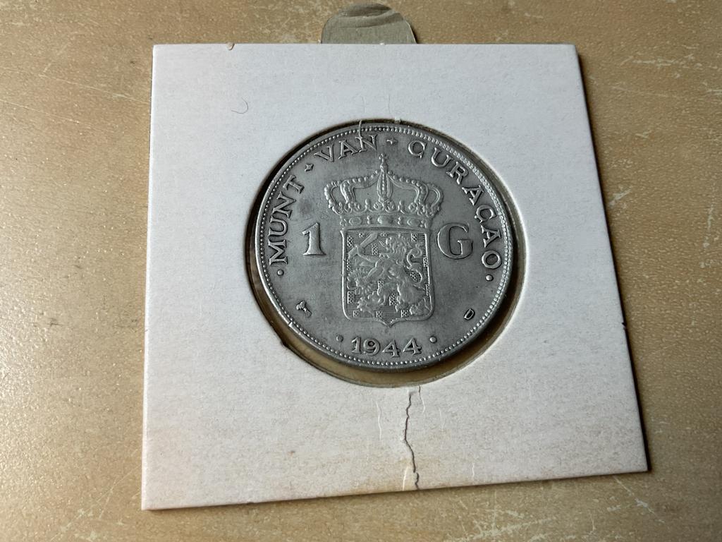 Curacao 1 gulden 1944, Ophalen of Verzenden, Koningin Wilhelmina, 1 gulden