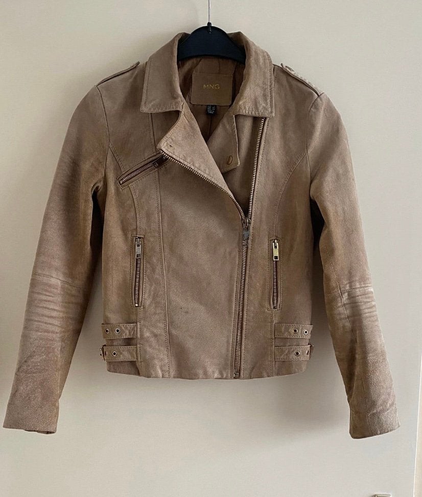 Stoer leren jack van MANGO..s, B, Verzenden, Beige, A