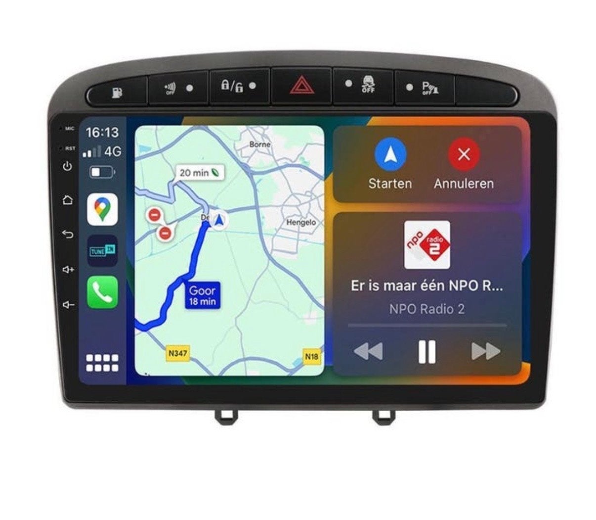 Carplay Scherm iOS en Android Auto / Peugeot 2007/2014, Verzenden, Nieuw