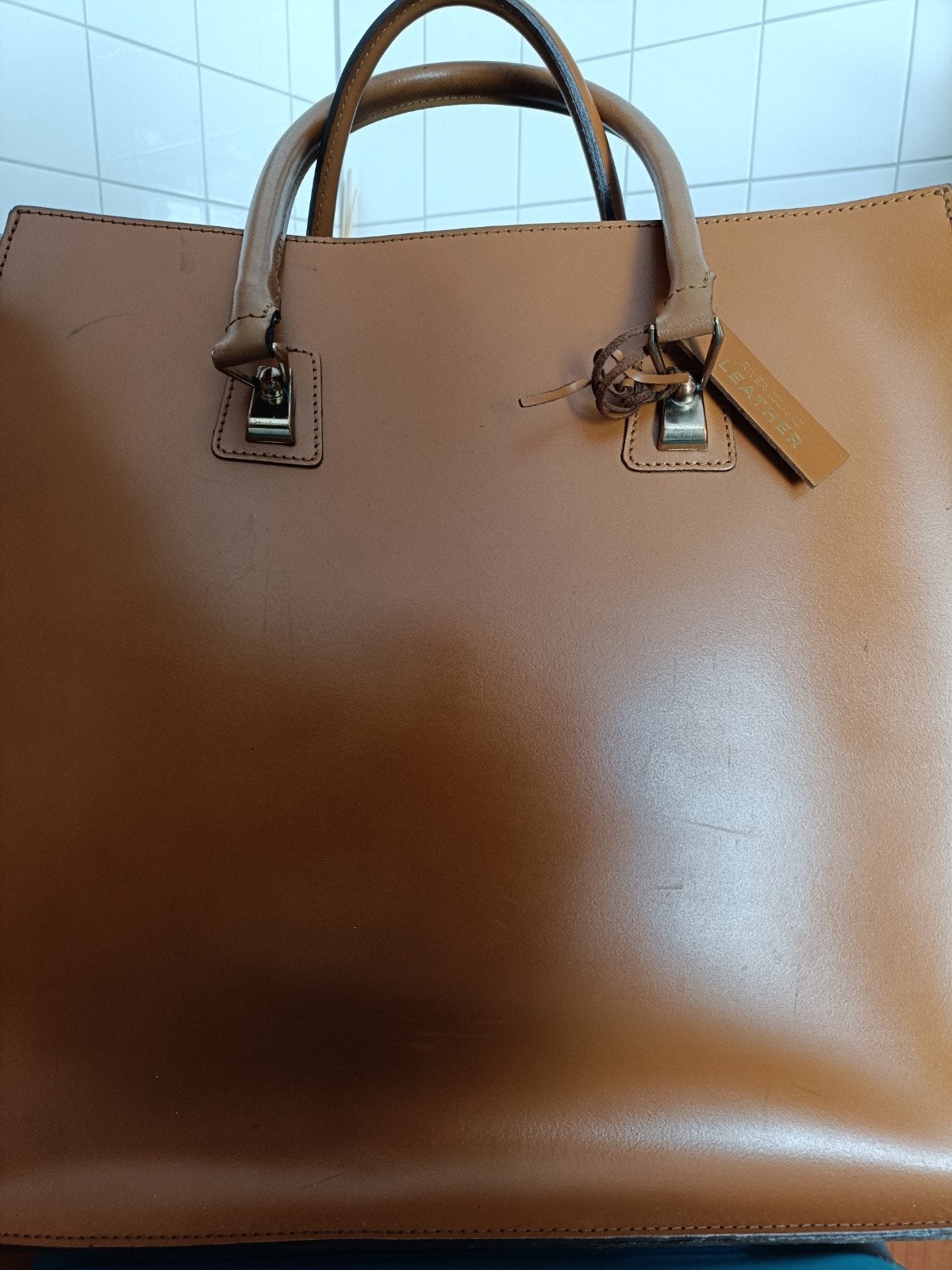 River Island Leren Shopper, Ophalen, Zo goed als nieuw, Bruin, Shopper