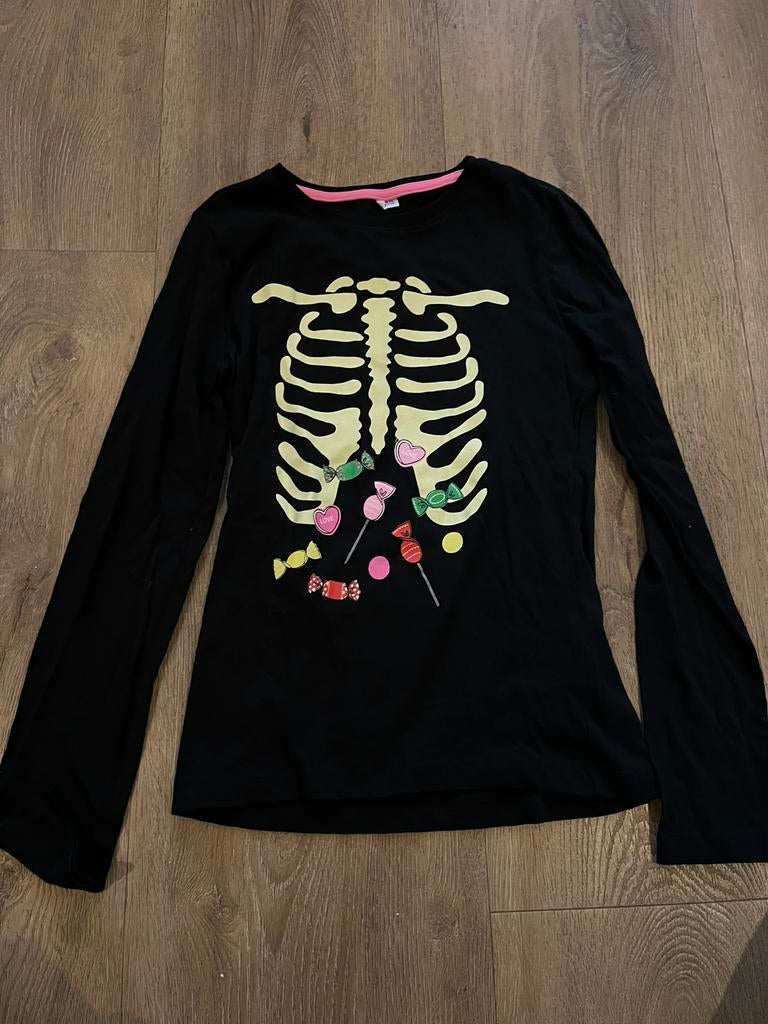 Shirt halloween 146/152, Ophalen of Verzenden, Zo goed als nieuw, Meisje, Shirt of Longsleeve
