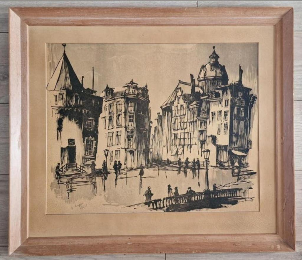 Onbekende kunstenaar, gesigneerd, Amsterdam, Antiek en Kunst, Ophalen of Verzenden