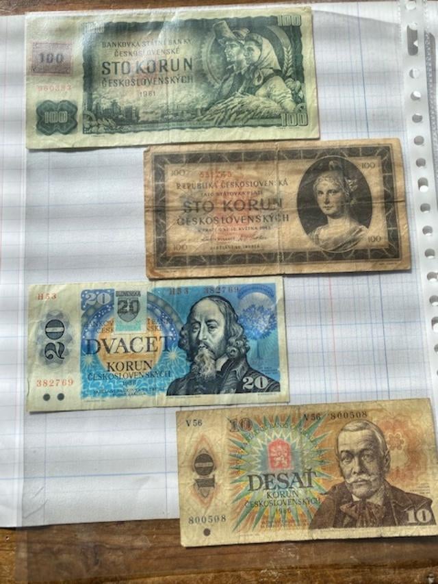 Thjechslowakije 4 bankbiljetten, Ophalen of Verzenden, Overige landen, Setje