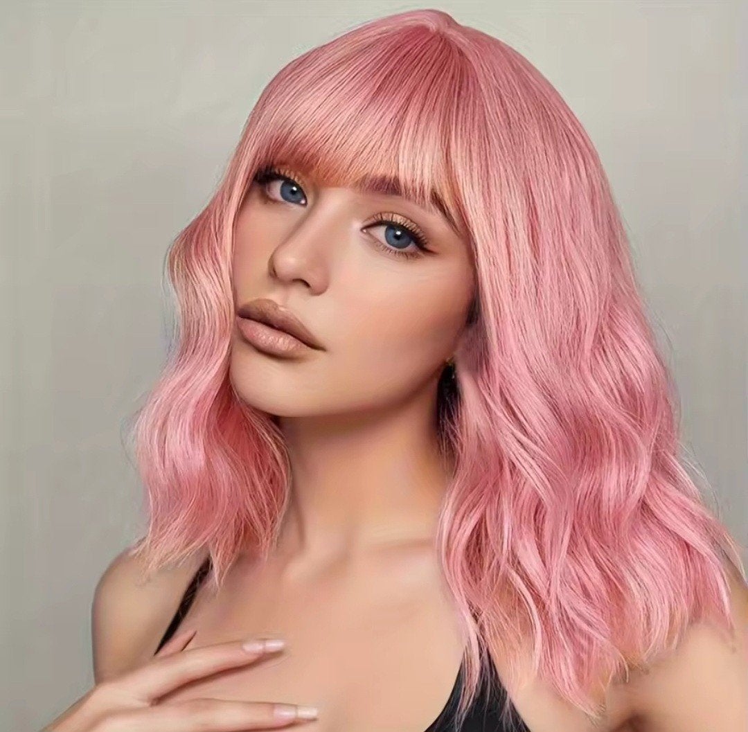 Prachtige Pink Pruik, Half lang, Verzenden, Nieuw, Pruik of Haarverlenging
