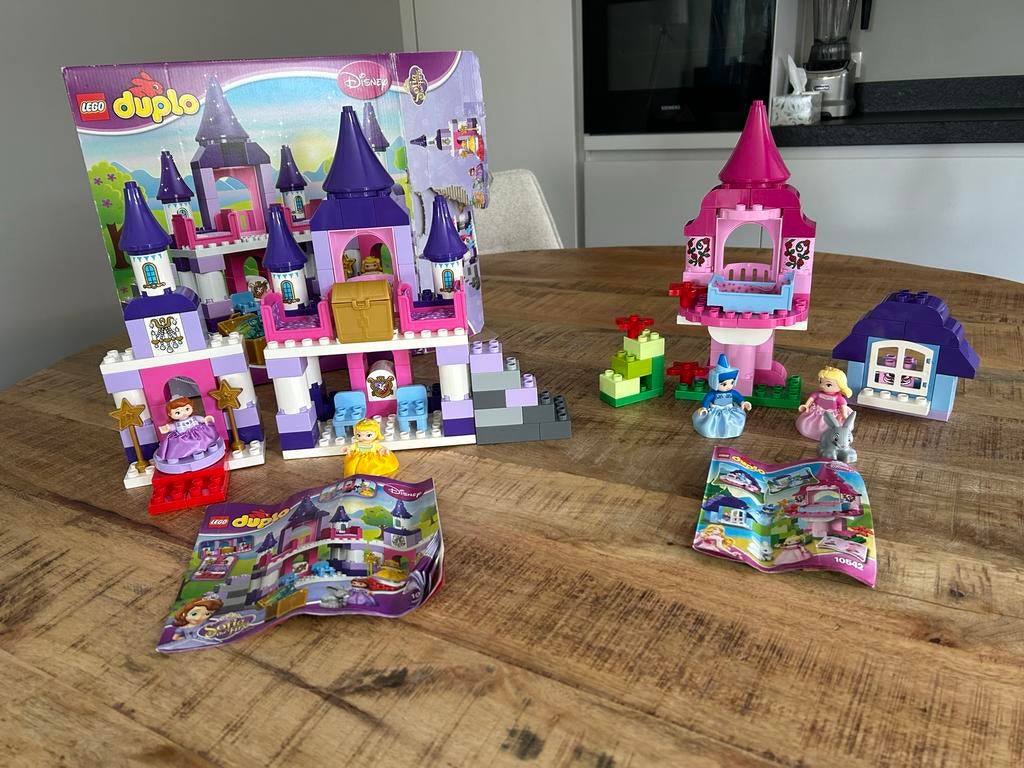 LEGO Duplo Disney Sofia het Eerste Kasteel 10595 & 10542, Ophalen of Verzenden, Zo goed als nieuw, Complete set, Inclusief instructies