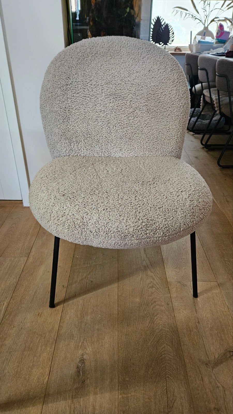 Moderne teddy fauteuil - Beige, Huis en Inrichting, Ophalen, Overige kleuren, Zo goed als nieuw, Metaal