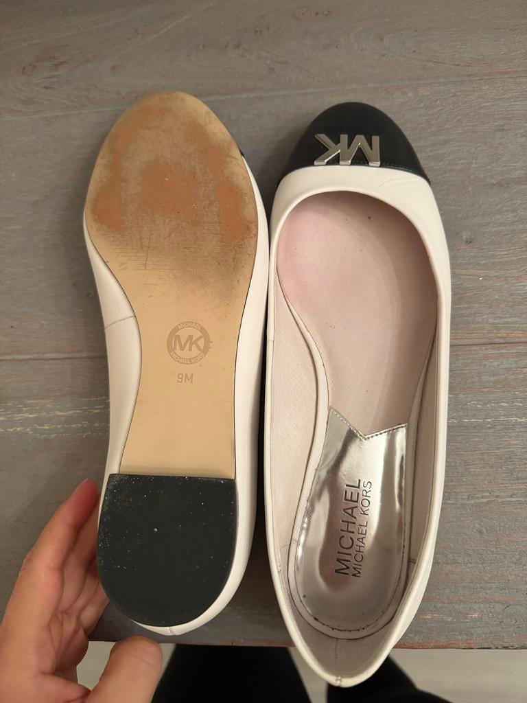 Michael Kors Ballerina's Maat 40 - Wit/Zwart, Verzenden, Gedragen, Wit, Ballerina's