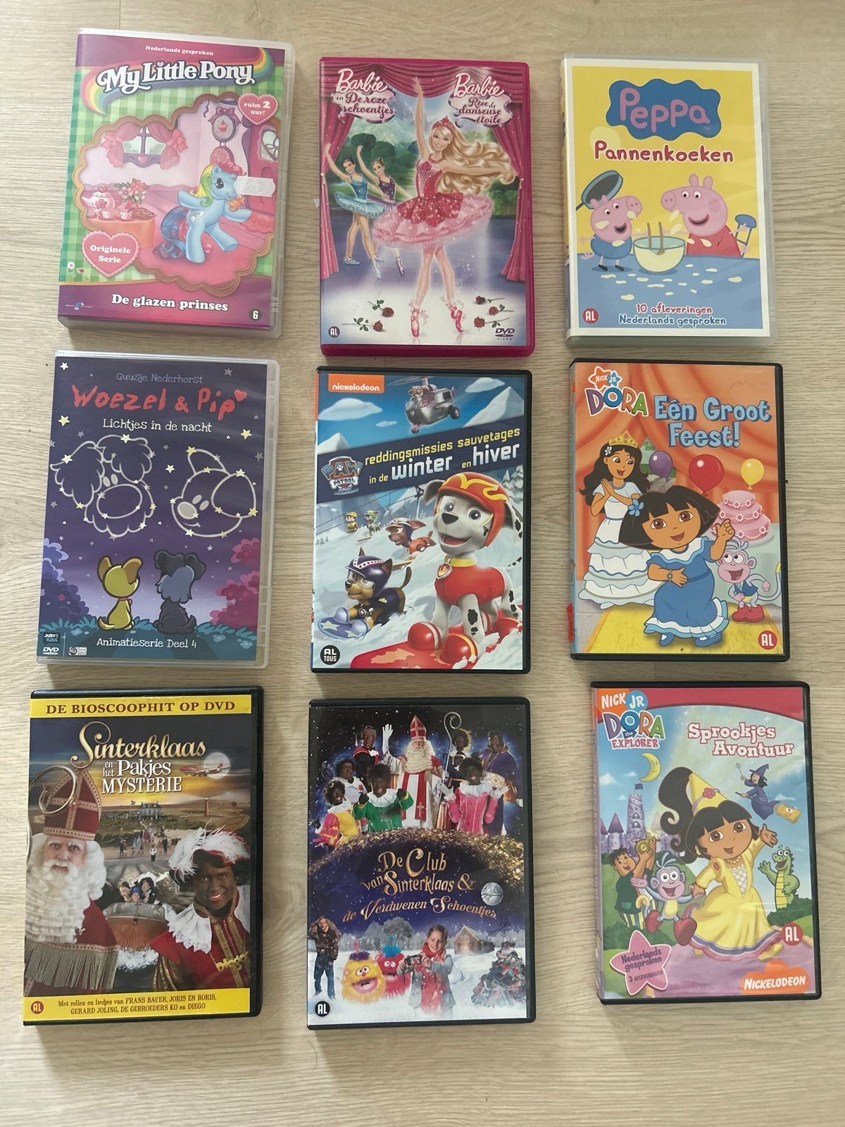 Grote collectie kinderfilms op DVD (9 stuks), Ophalen, Gebruikt, Animatie, Verzamelbox