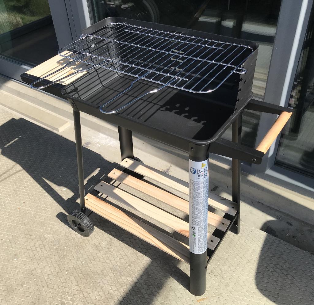 NIEUW Grote barbecue kolen grill met wielen en planken, Ophalen of Verzenden, Nieuw