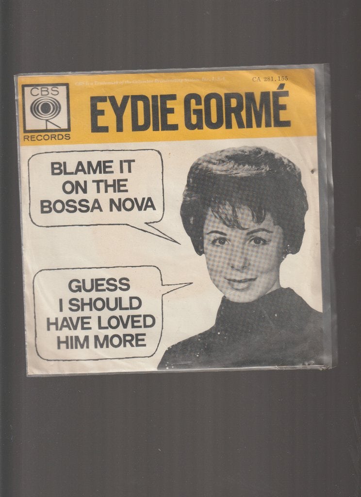 EYDIE  GORME  --  BLAME  IT  ON  THE  BOSSA  NOVA, 7 inch, Zo goed als nieuw, Pop, Fotohoes