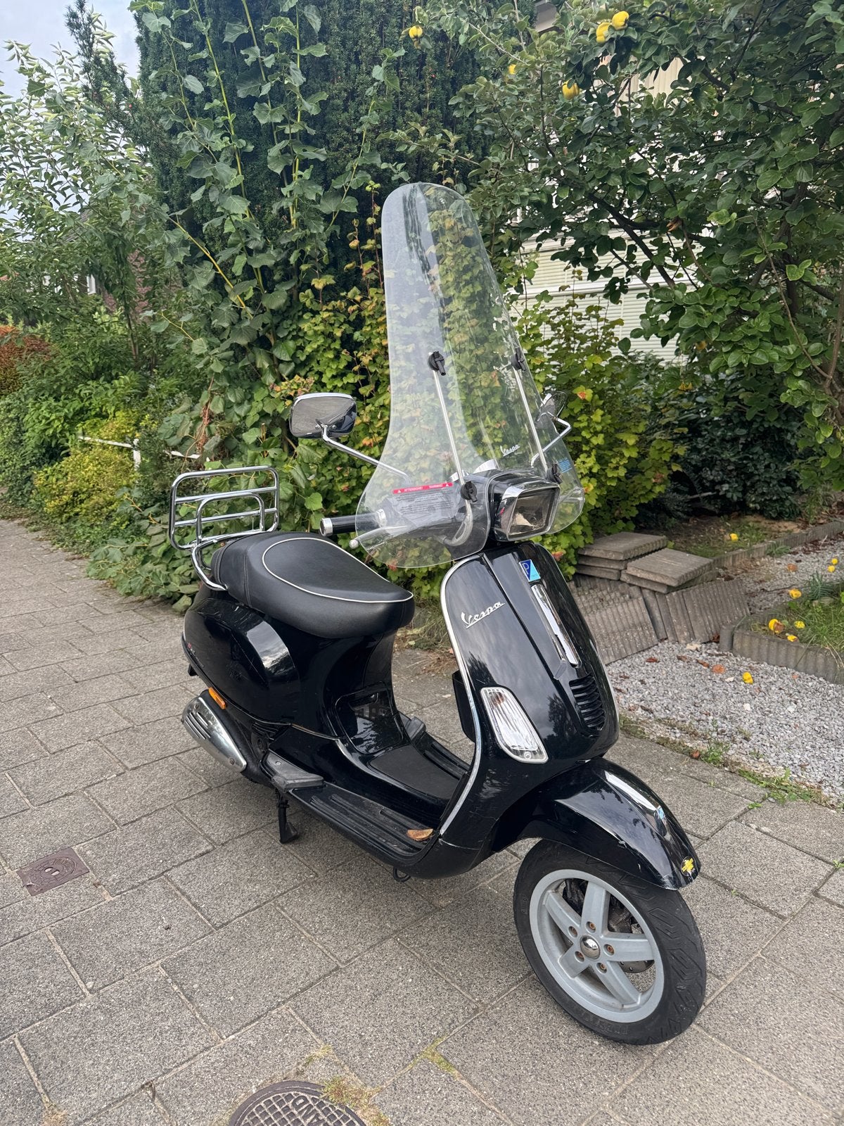 Vespa s50 blauw Snorfiets/Snorscooter Windscherm - Zwart, Ophalen, Gebruikt, Benzine, Vespa