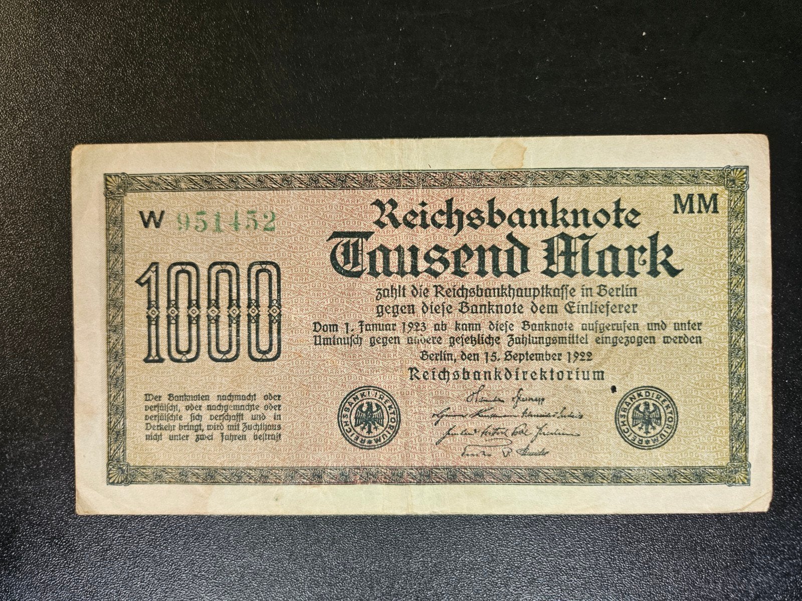 Duitsland pick 76h 1922, Postzegels en Munten, Ophalen of Verzenden, Duitsland, Los biljet