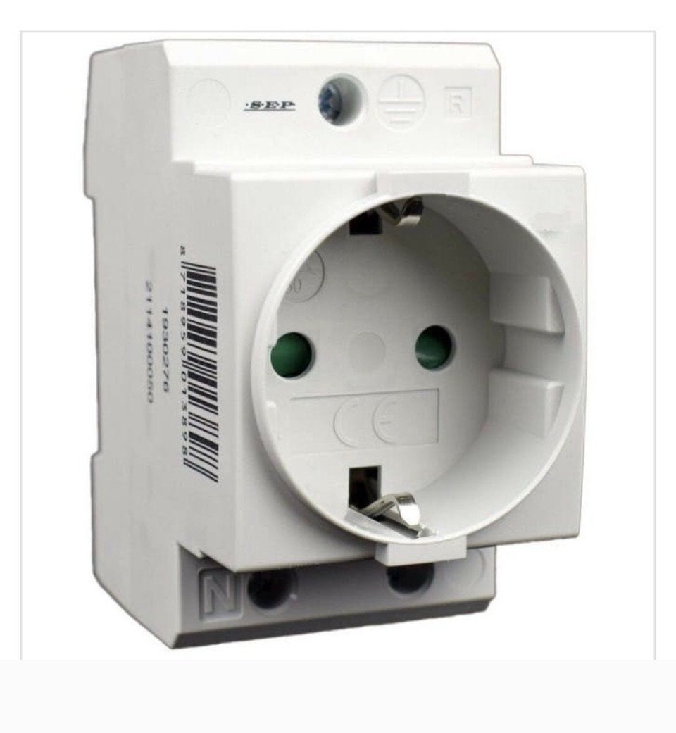 DIN-rail stopcontact - 2P+PE - 16A, Doe-het-zelf en Verbouw, Elektra en Kabels, Ophalen of Verzenden, Nieuw, Overige merken, Stopcontact