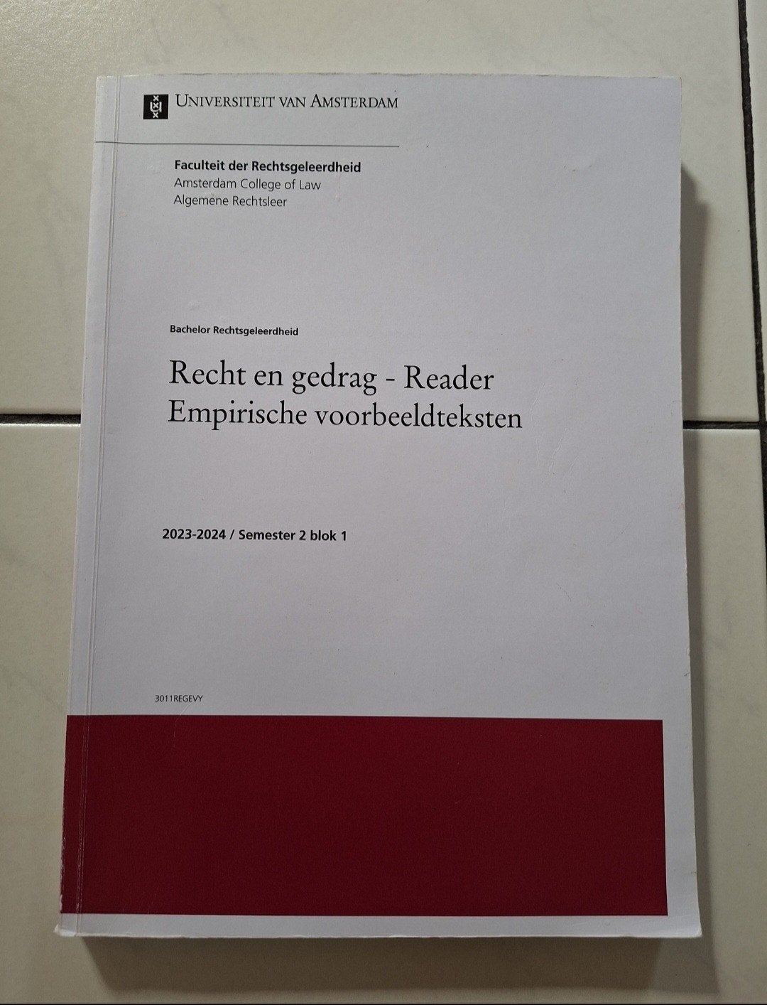 Recht en gedrag Reader Empirische voorbeeldteksten UvA, Verzenden, Zo goed als nieuw, WO