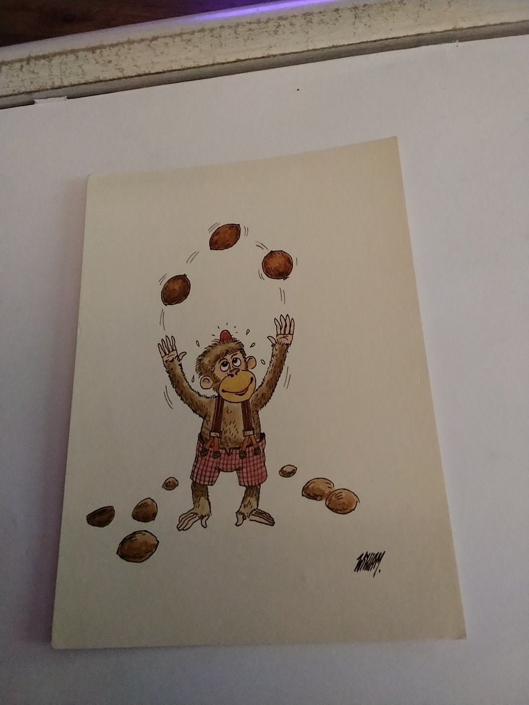 AAP HEEFT BULT OP KOP DOOR HET GOOIEN VAN KOKOSNOTEN, Ophalen of Verzenden, Overige thema's