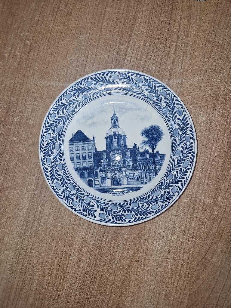 bord antiek groot hoofds poort oud dordrecht 21 cm, Antiek en Kunst, Antiek | Wandborden en Tegels, Ophalen of Verzenden