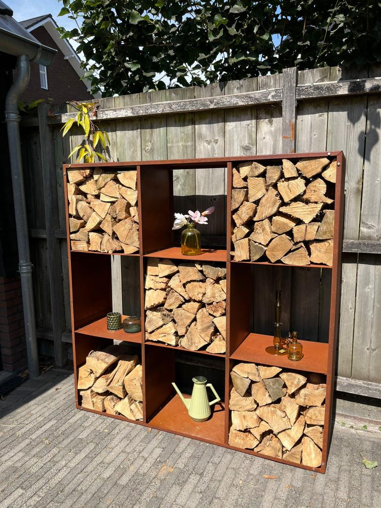 Houtopslag cortenstaal, Tuin en Terras, Minder dan 3 m³, Ophalen of Verzenden