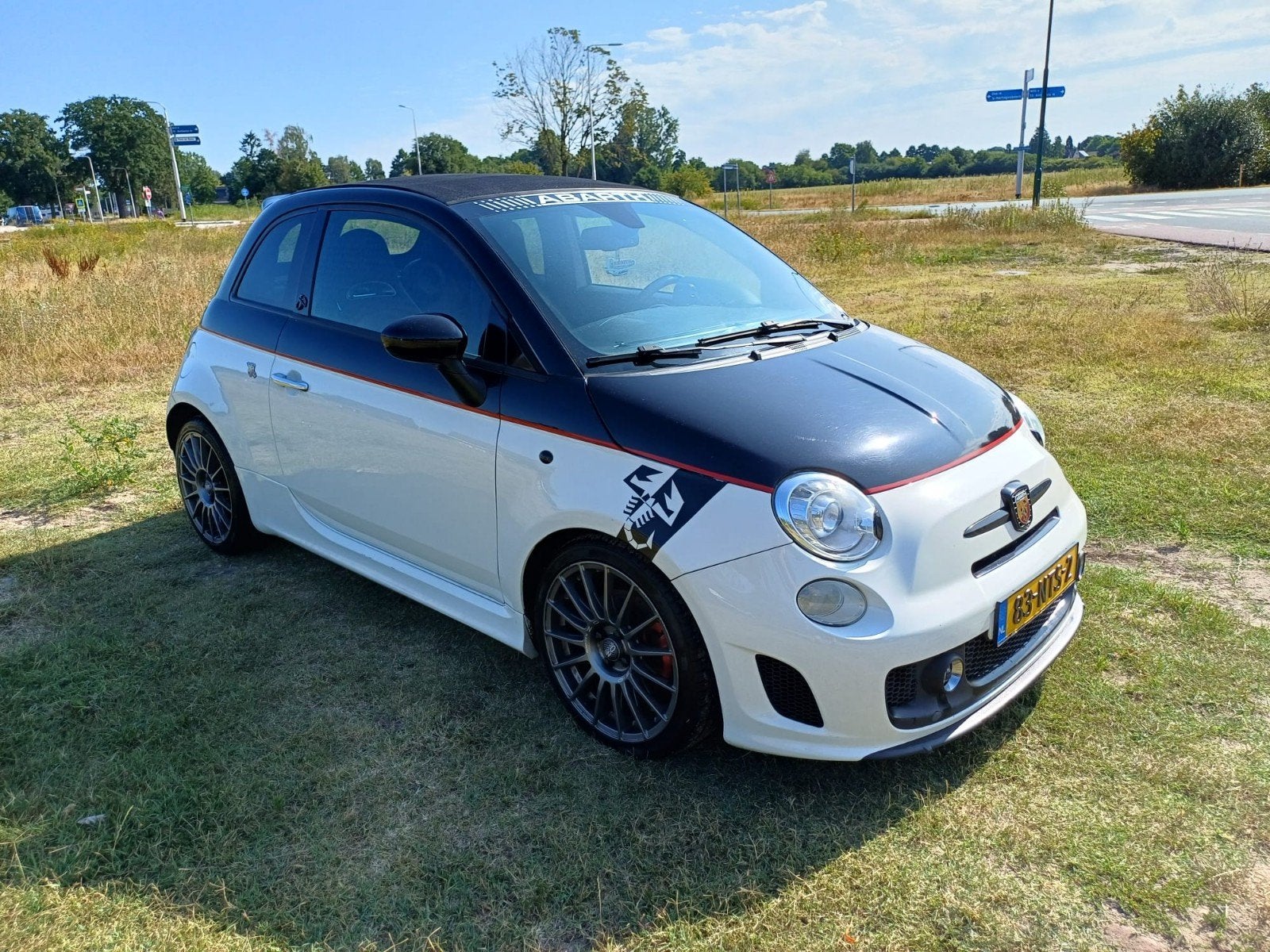 abarth 500c automaat, Auto's, 4 cilinders, Leder, Bruin, 1400 cc