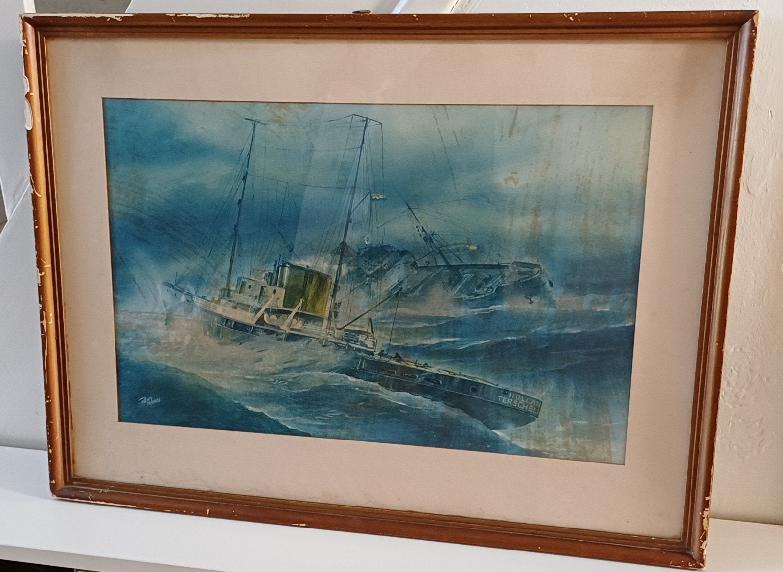 Vintage maritiem kunstwerk Holland Terschelling, Antiek en Kunst, Ophalen