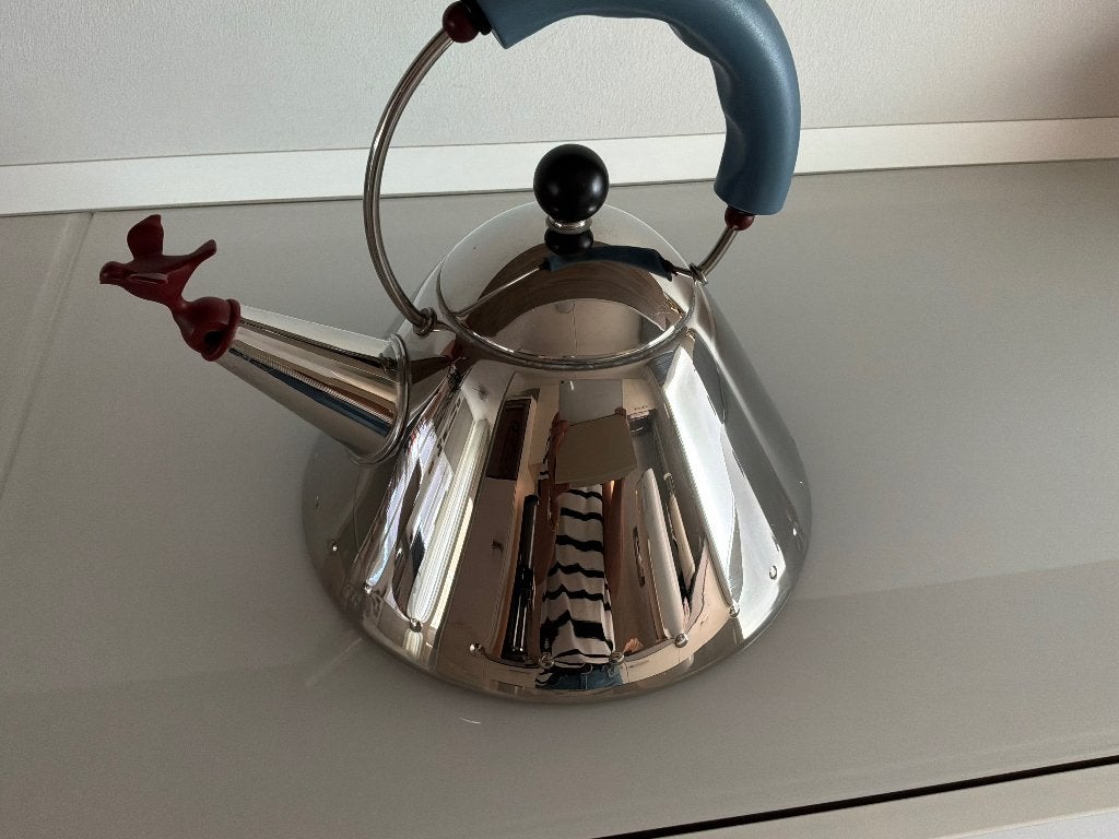 Alessi fluit ketel zgan., Theepot/fluitketel, Zilver, Ophalen of Verzenden, Zo goed als nieuw
