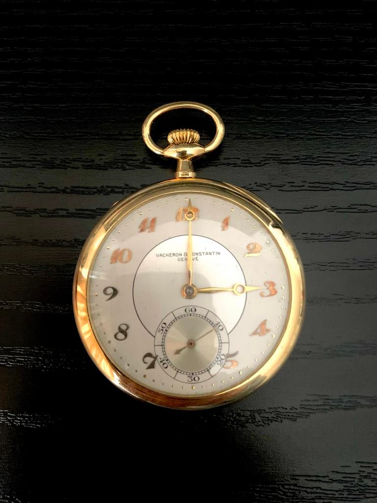 Exclusief Vacheron Constantin Gouden Zakhorloge 18K, Ophalen, Goud