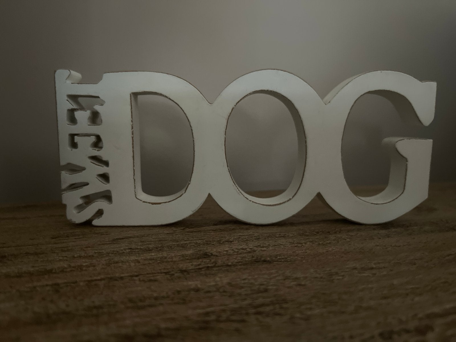 Riviera Maison 'Sweet Dog' decoratie, Huis en Inrichting, Woonaccessoires | Overige, Ophalen, Hout, Gebruikt, Landelijk