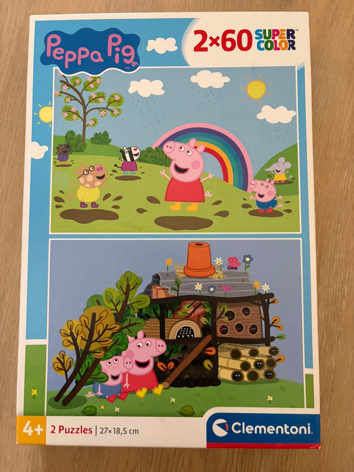 Puzzel 2x 60 stuks Peppa Pig, Ophalen, Meer dan 50 stukjes, Zo goed als nieuw, 4 tot 6 jaar