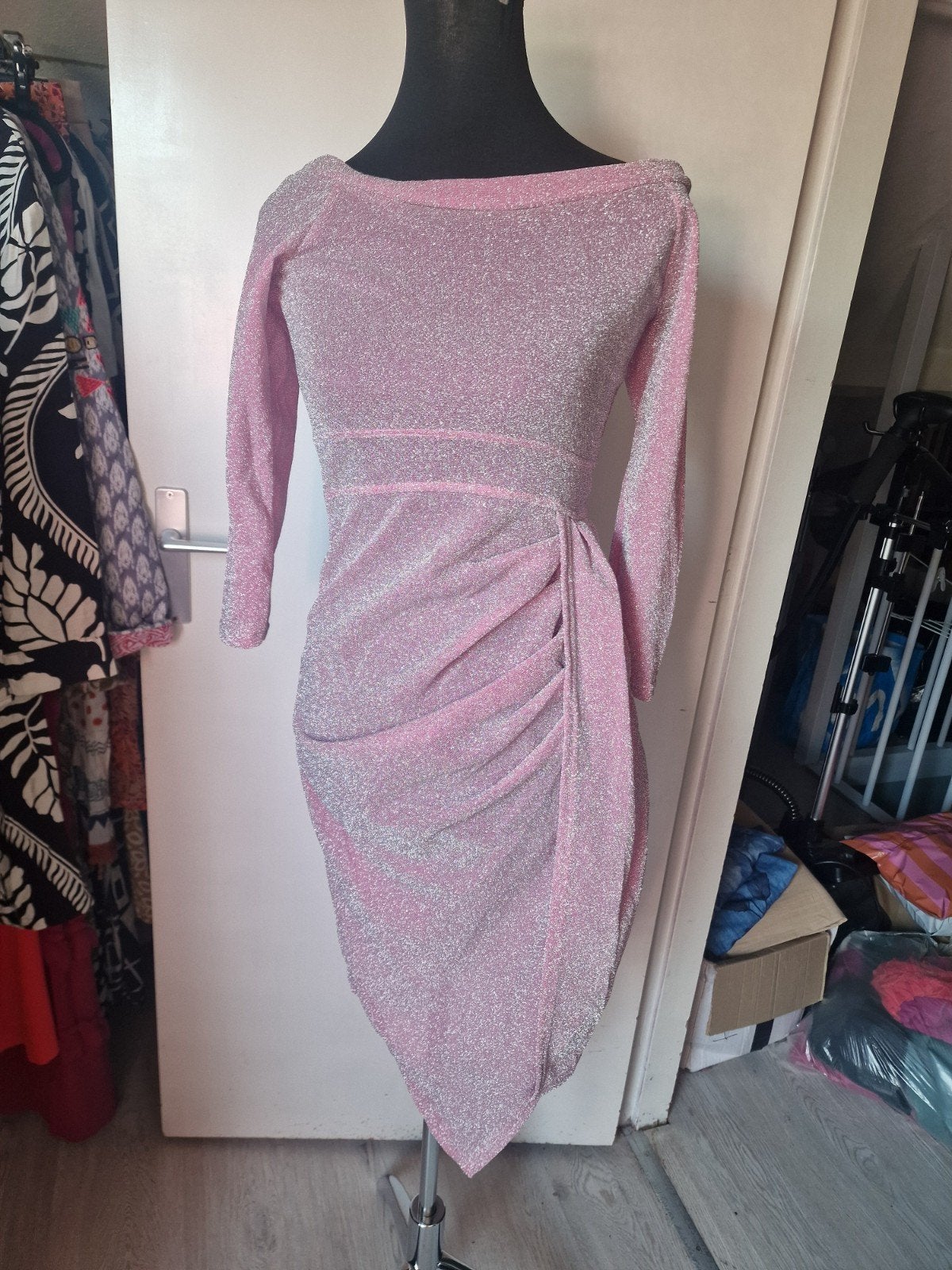 Glitter jurk maat s, Maat 38/40 (M), Zwart, Ophalen of Verzenden, Zo goed als nieuw