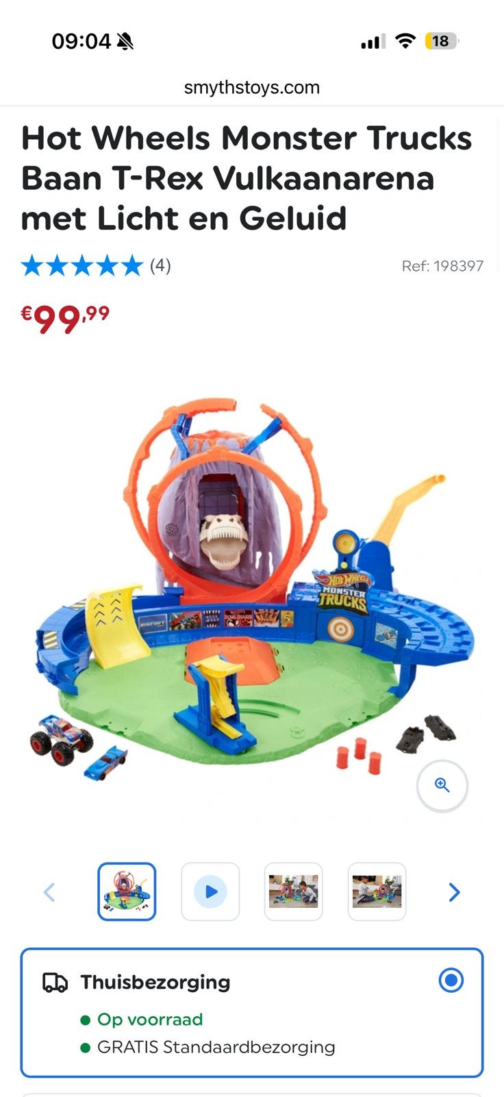 Hot wheels monster truck baan vulkaan, Ophalen, Zo goed als nieuw