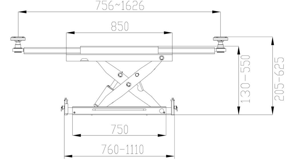 Luchthydraulische brugkrik 2500 kg / Nieuw, Ophalen, Nieuw, Hydraulisch, Garagekrik