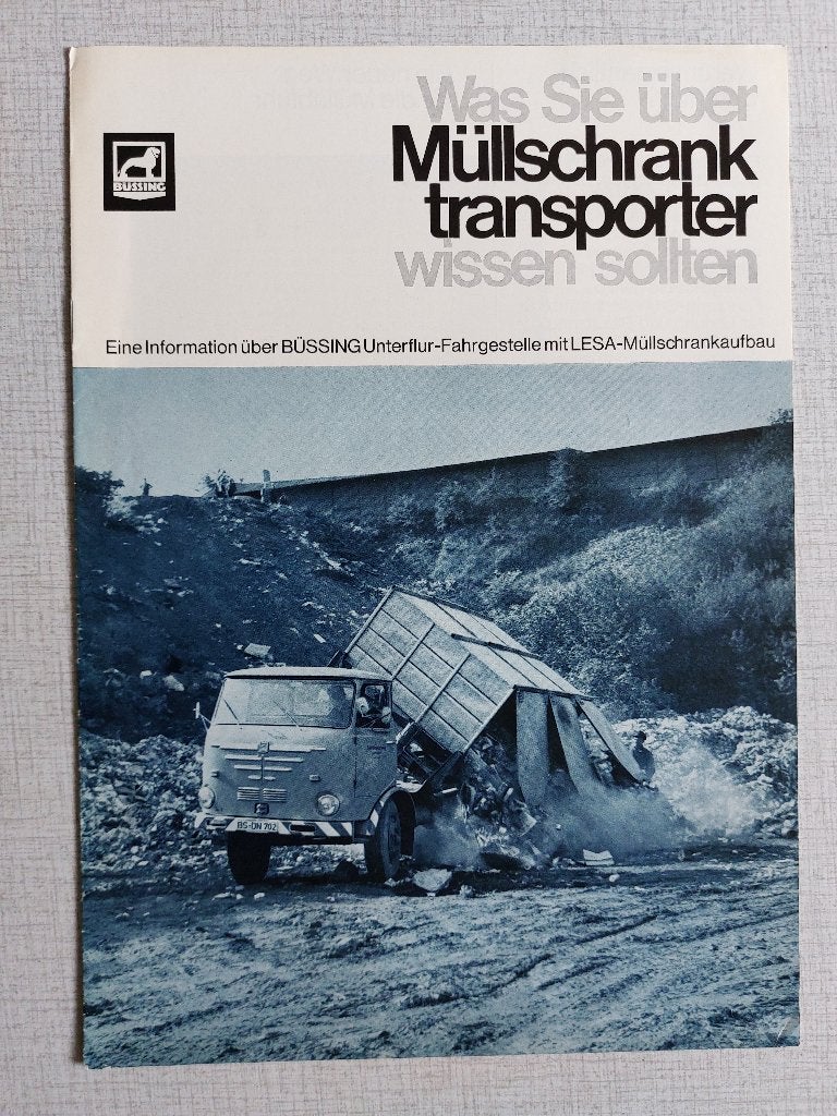 BÜSSING Type MÜLLSCHRANK TRANSPORTER Brochure / Folder, Ophalen of Verzenden, Gelezen, Overige merken