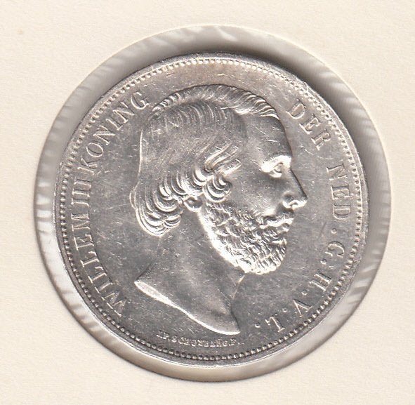 Willem III - 2 1/2 gulden 1870 FDC- TOP -Sch.596, Postzegels en Munten, Munten | Nederland, Verzenden, Koning Willem III, 2½ gulden