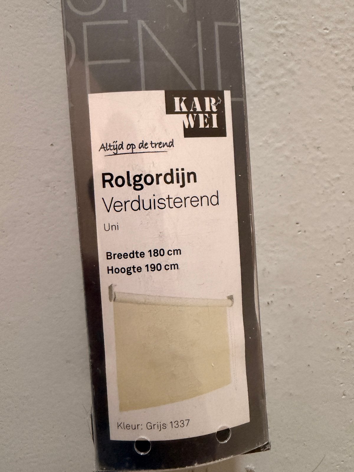 KARWEI Rolgordijn Verduisterend Grijs 180 x 190 cm - nieuw, Ophalen, Verduisterend, 190 cm, 180 cm